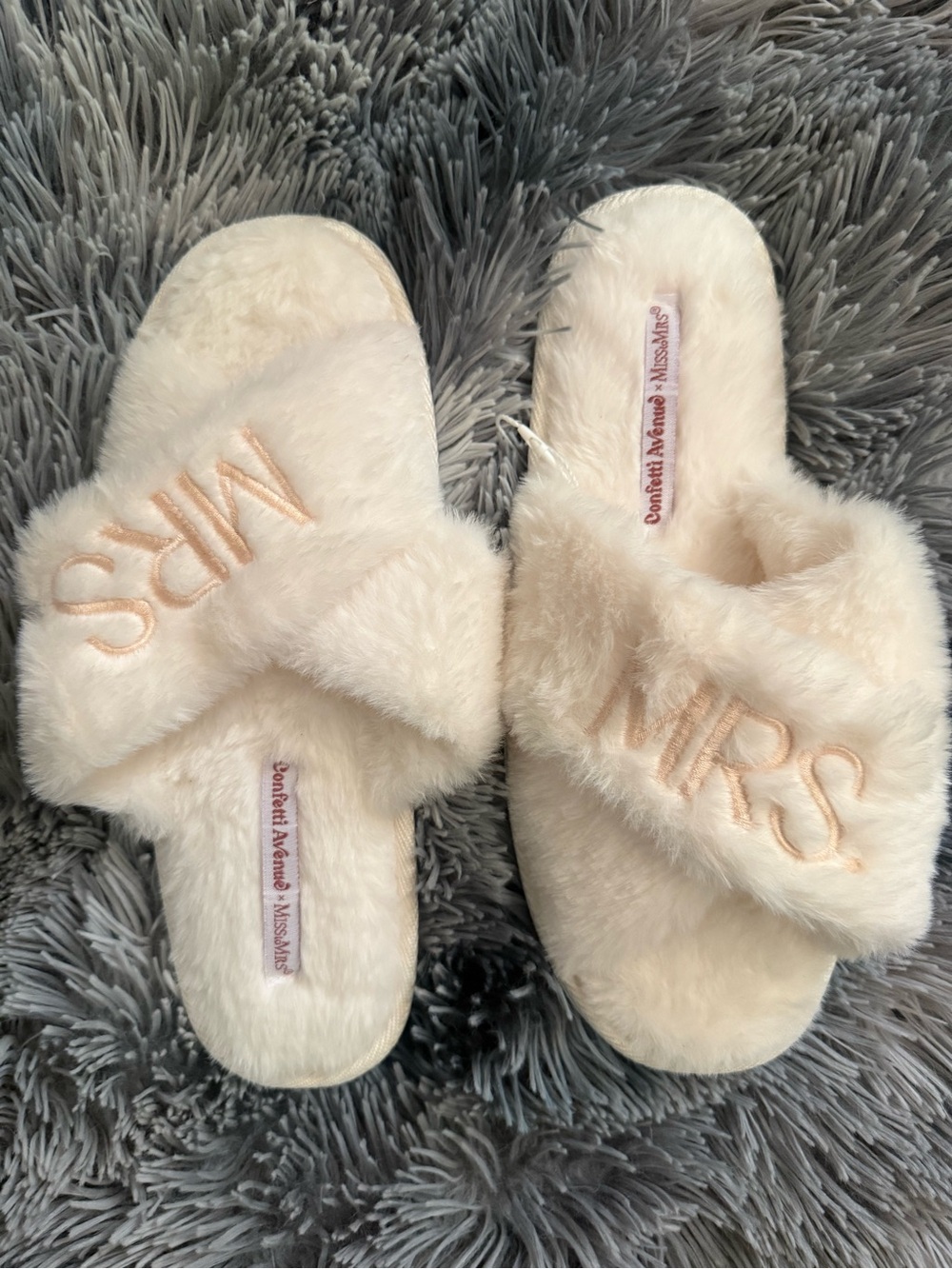 Mrs. Plush Slide Slippers in Ivory - Cozy Women's Fur Slides